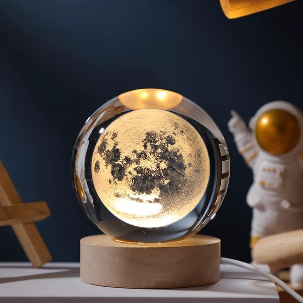 3D Galaxy Crystal Ball Lamp – Aesthetic LED Night Light
