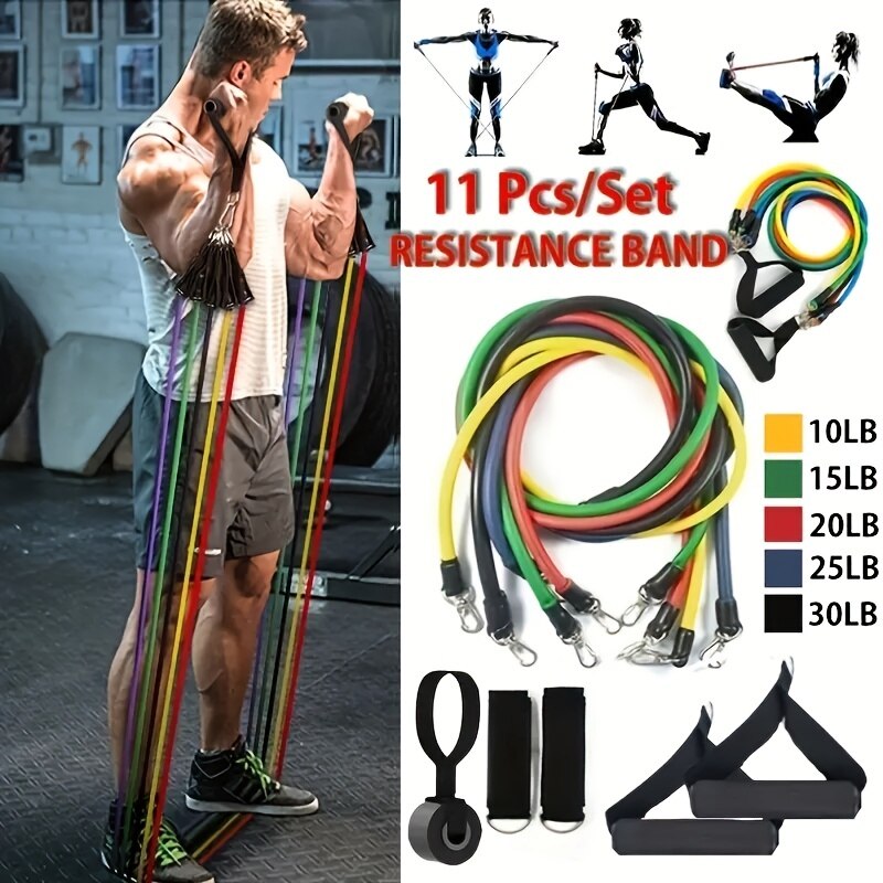 11-Piece Resistance Bands Set – Complete Full-Body Workout at Home