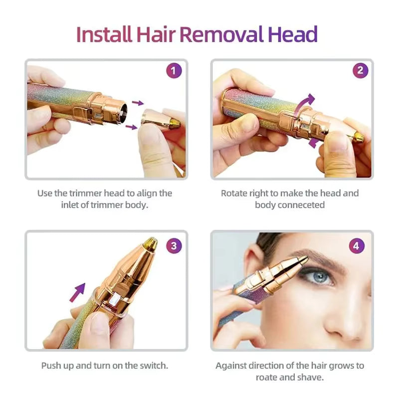 2-in-1 Electric Flawless Eyebrow Trimmer – Flawless, Painless Hair Removal in Seconds ✨