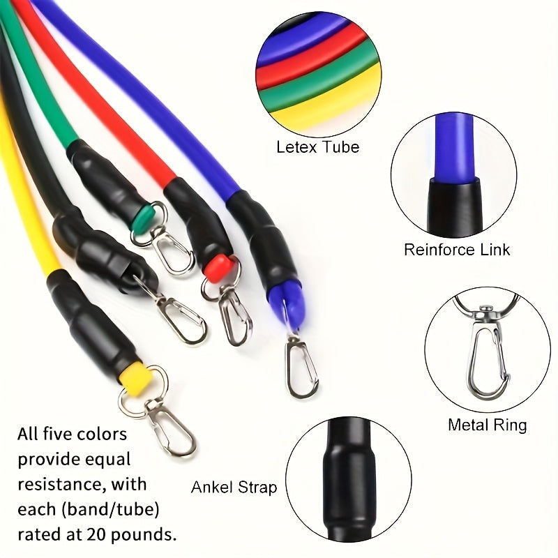 11-Piece Resistance Bands Set – Complete Full-Body Workout at Home